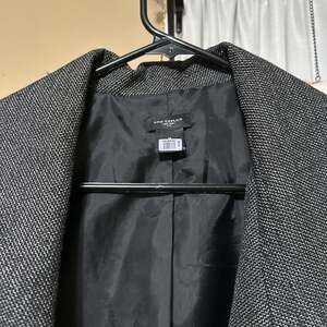 Ann Taylor EST 1954 Black and White Herringbone Blazer, Size 14